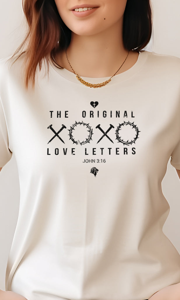Original Love Letters - T -  Dark Heather / S, Light Pink / S, Navy / S, Sand / S, White / S, Black / S, Dark Heather / M, Light Pink / M, Navy / M, Sand / M -  Trini-T Ministries