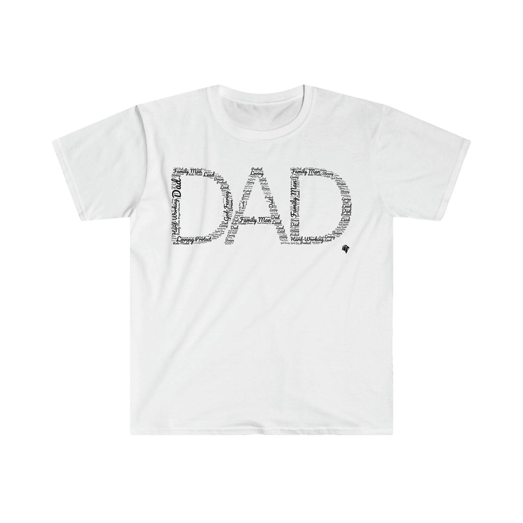 Dad Word Art - T -  Navy / S, Red / S, Royal / S, White / S, Black / S, Military Green / S, Navy / M, Red / M, Royal / M, White / M -  Trini-T Ministries