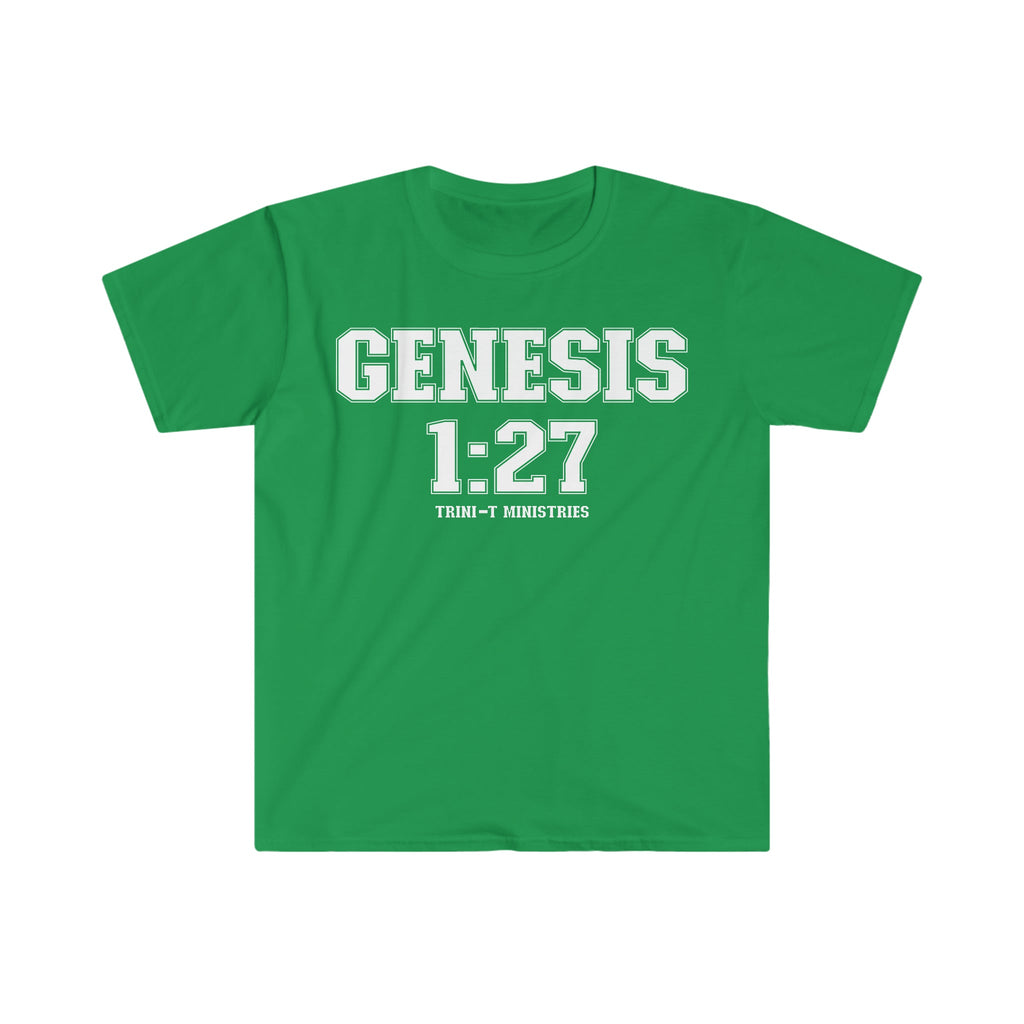 Genesis 1:27 - T -  Sport Grey / S, Sport Grey / M, Sport Grey / L, Sport Grey / XL, Sport Grey / 2XL, Sport Grey / 3XL, Black / S, Military Green / S, Irish Green / S, Navy / S -  Trini-T Ministries