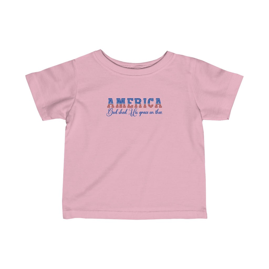God Shed His Grace - Baby's T -  Black / 6M, Heather / 6M, Light Blue / 6M, Pink / 6M, White / 6M, Black / 12M, Heather / 12M, Light Blue / 12M, Pink / 12M, White / 12M -  Trini-T Ministries