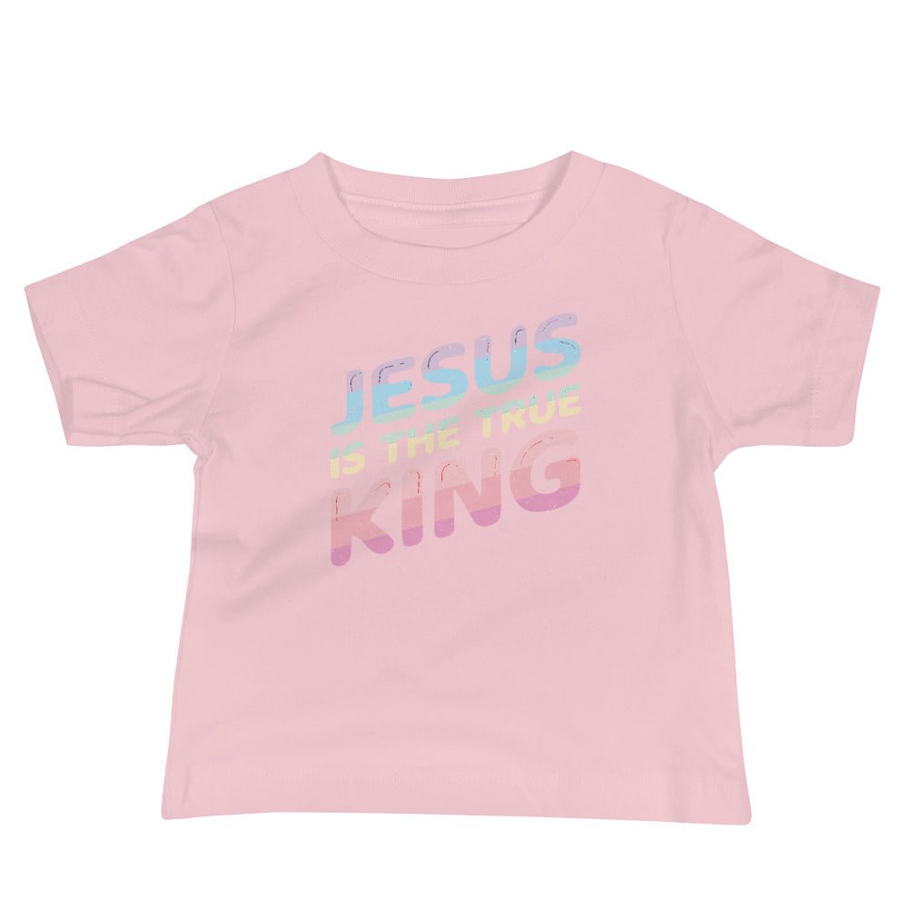 King Jesus - Pastel - Baby's T -  Black / 6-12m, Black / 12-18m, Black / 18-24m, Heather Columbia Blue / 6-12m, Heather Columbia Blue / 12-18m, Heather Columbia Blue / 18-24m, Pink / 6-12m, Pink / 12-18m, Pink / 18-24m, White / 6-12m -  Trini-T Ministries
