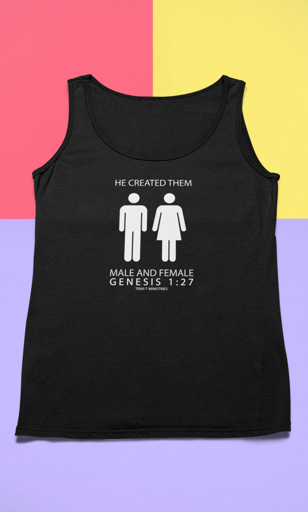 Male and Female - Tank -  XS / Navy, S / Navy, M / Navy, L / Navy, XL / Navy, 2XL / Navy, XS / Black, XS / White, S / Black, S / White -  Trini-T Ministries
