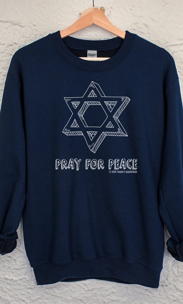 Pray For Peace - Sweatshirt -  S / White, S / Black, M / Navy, M / White, M / Black, L / Navy, L / White, L / Black, XL / Navy, XL / White -  Trini-T Ministries