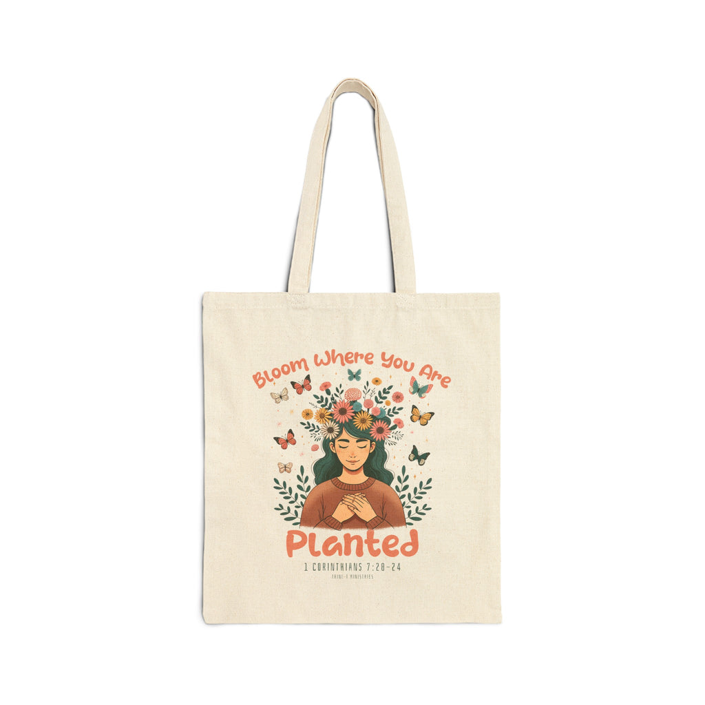 Bloom Where You Are Planted - Tte -  Natural / 15" x 16", Black / 15" x 16" -  Trini-T Ministries