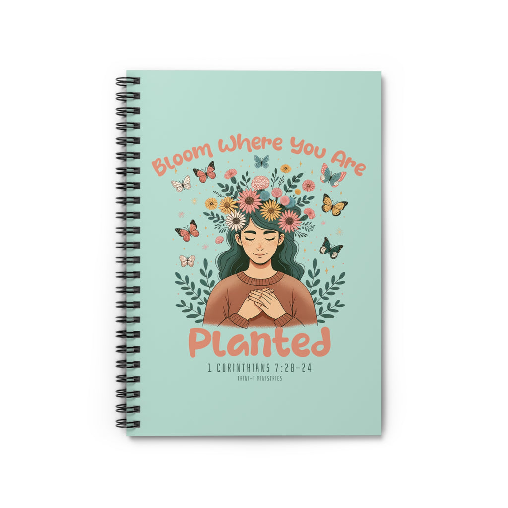 Bloom Where You Are Planted - Ruled Line Notebook -  One Size -  Trini-T Ministries