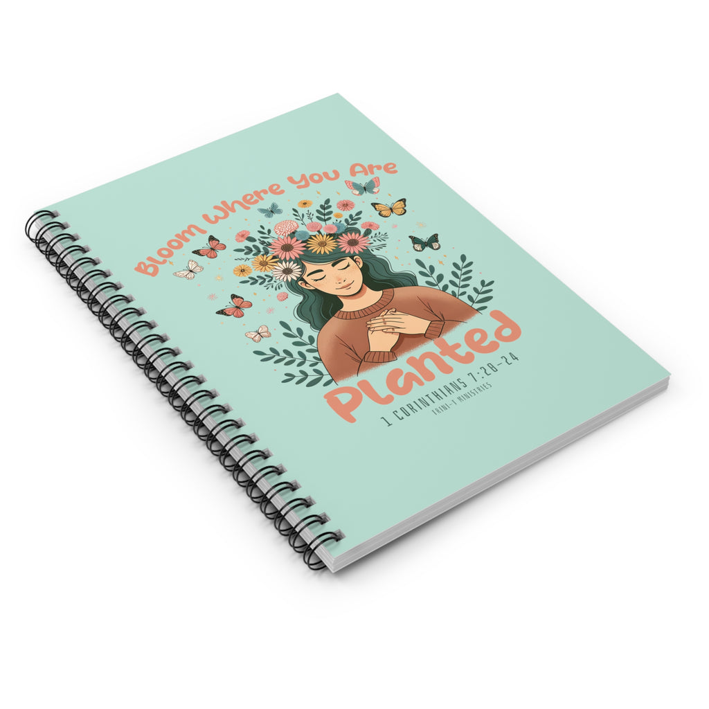 Bloom Where You Are Planted - Ruled Line Notebook -  One Size -  Trini-T Ministries