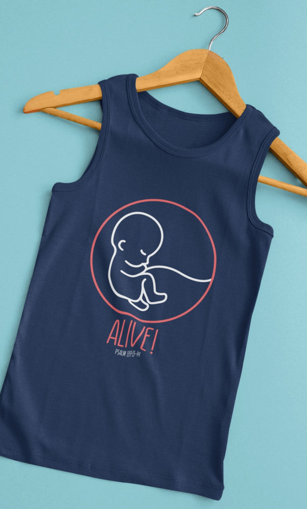 Alive! - Tank -  XS / Navy, S / Navy, M / Navy, L / Navy, XL / Navy, 2XL / Navy, XS / Aqua TriBlend, XS / Black, XS / Charcoal Black TriBlend, XS / White -  Trini-T Ministries