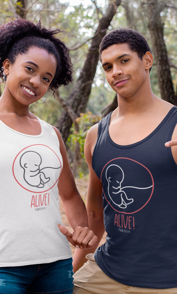 Alive! - Tank -  XS / Navy, S / Navy, M / Navy, L / Navy, XL / Navy, 2XL / Navy, XS / Aqua TriBlend, XS / Black, XS / Charcoal Black TriBlend, XS / White -  Trini-T Ministries