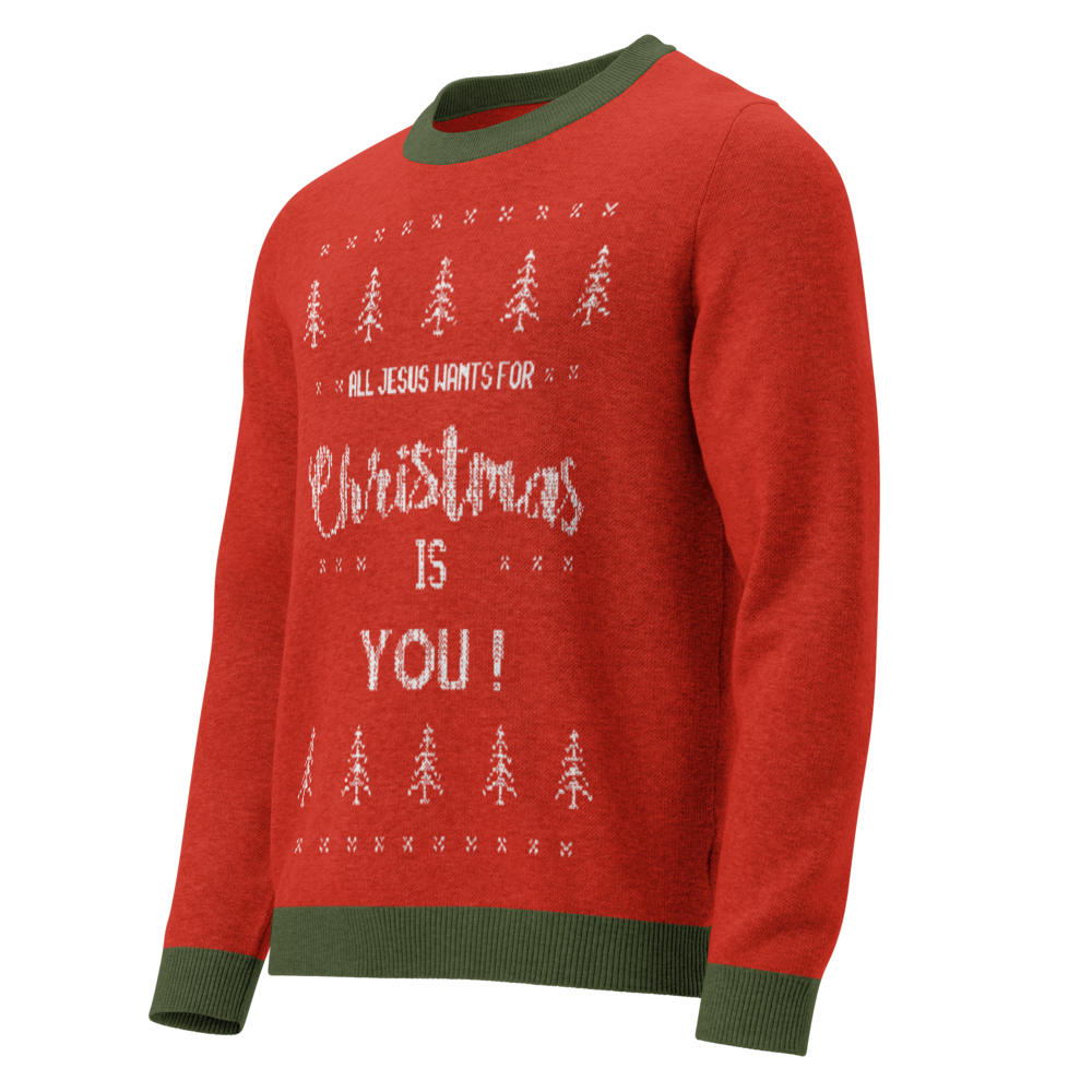 All Jesus Wants for Christmas - Knitted Ugly Sweater