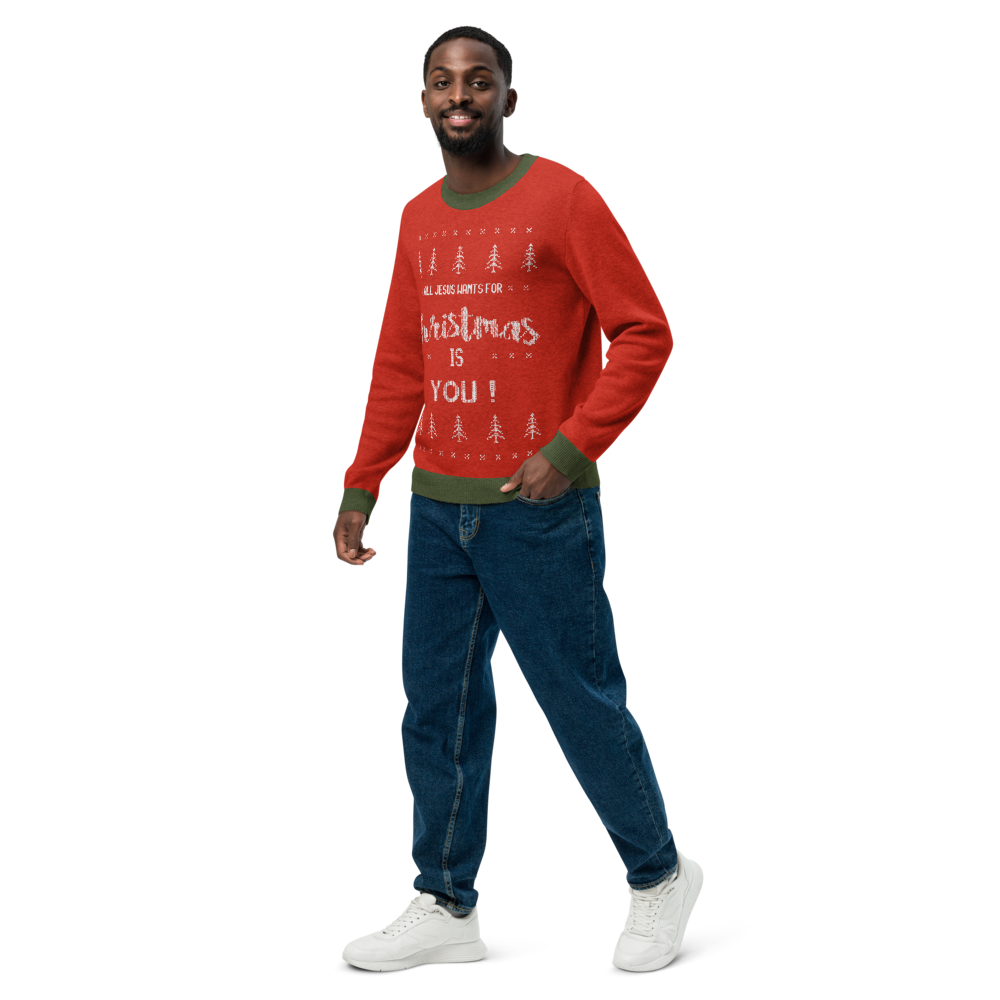 All Jesus Wants for Christmas - Knitted Ugly Sweater