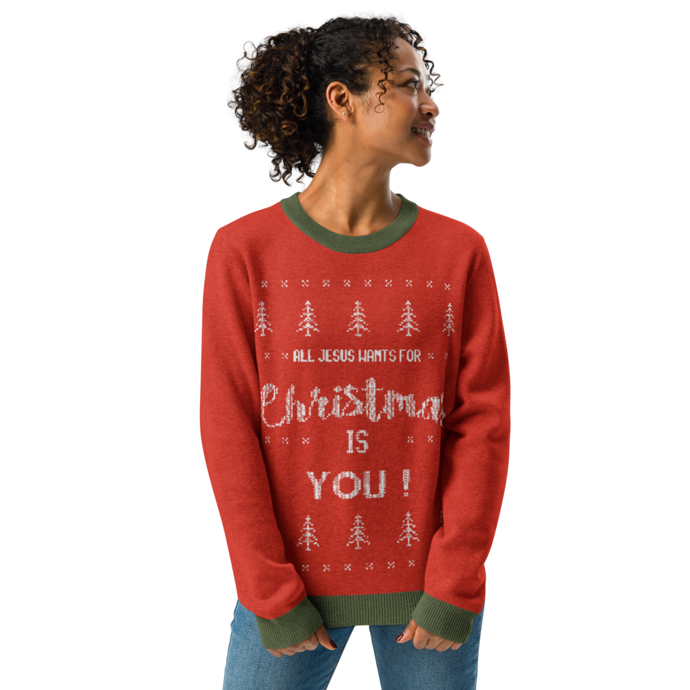 All Jesus Wants for Christmas - Knitted Ugly Sweater