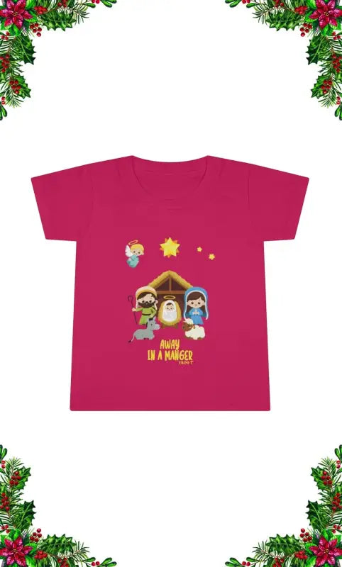 Away In A Manger - Toddler's T -  Heliconia / 2T, Heliconia / 3T, Heliconia / 4T, Heliconia / 5T, Heliconia / 6T, Black / 2T, Heather Irish Green / 2T, Navy / 2T, Red / 2T, White / 2T -  Trini-T Ministries