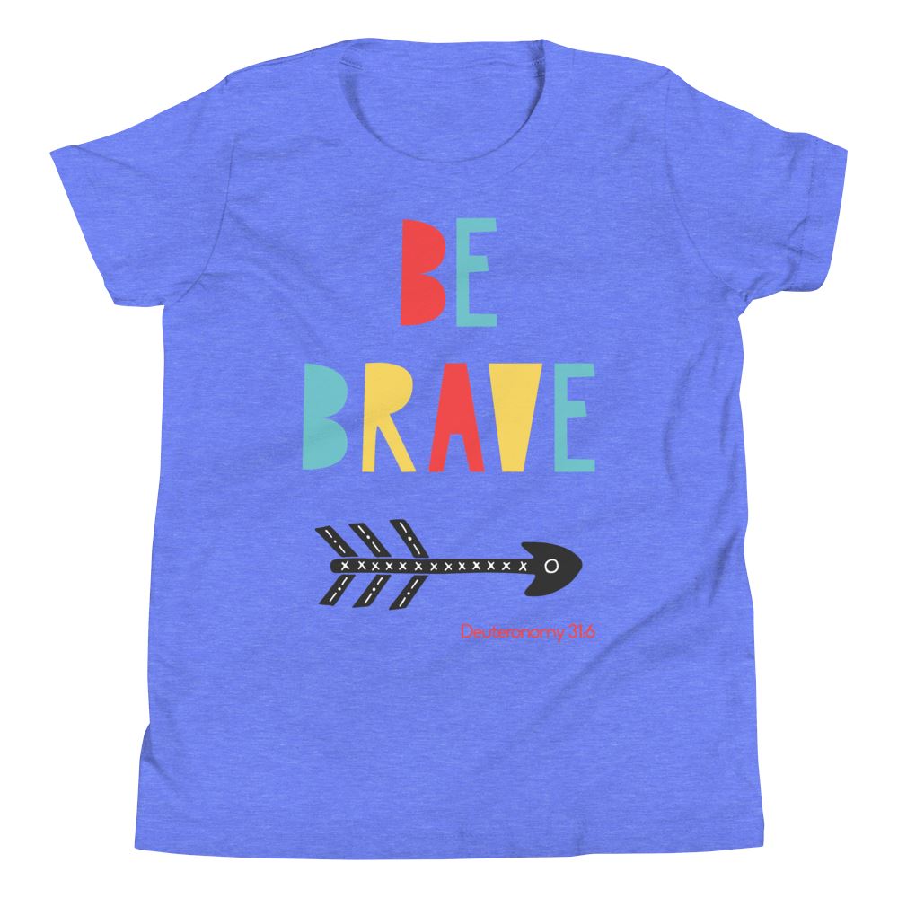 Be Brave - Kid’s T -  Kelly / S, Kelly / M, Kelly / L, Kelly / XL, Athletic Heather / S, Athletic Heather / M, Athletic Heather / L, Athletic Heather / XL, True Royal / S, True Royal / M -  Trini-T Ministries