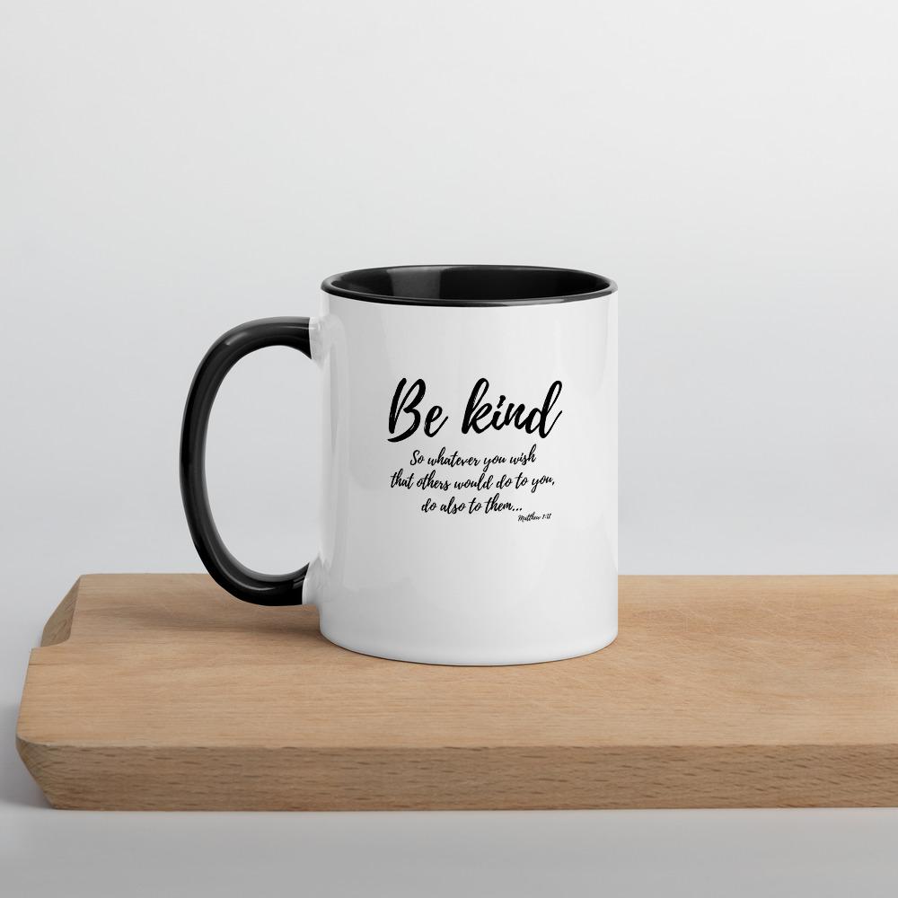 Be Kind - Mug -  Black, Blue, Yellow, Red -  Trini-T Ministries