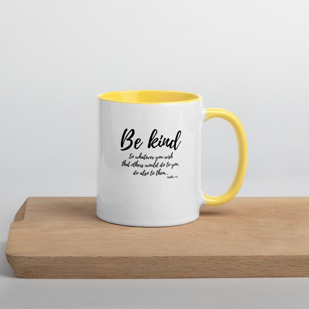 Be Kind - Mug -  Black, Blue, Yellow, Red -  Trini-T Ministries