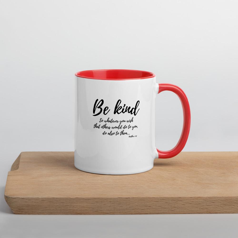 Be Kind - Mug -  Black, Blue, Yellow, Red -  Trini-T Ministries