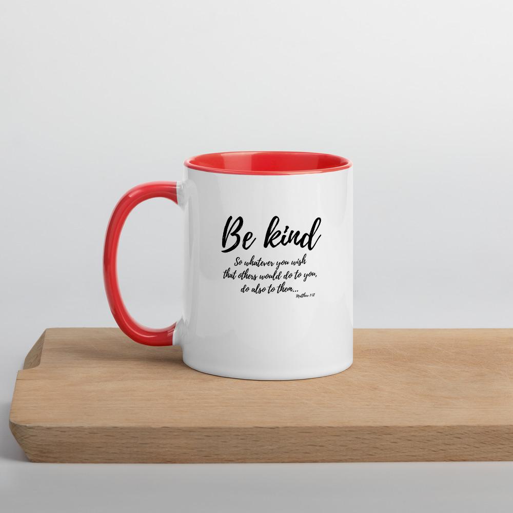 Be Kind - Mug -  Black, Blue, Yellow, Red -  Trini-T Ministries