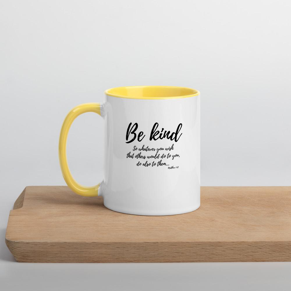 Be Kind - Mug -  Black, Blue, Yellow, Red -  Trini-T Ministries