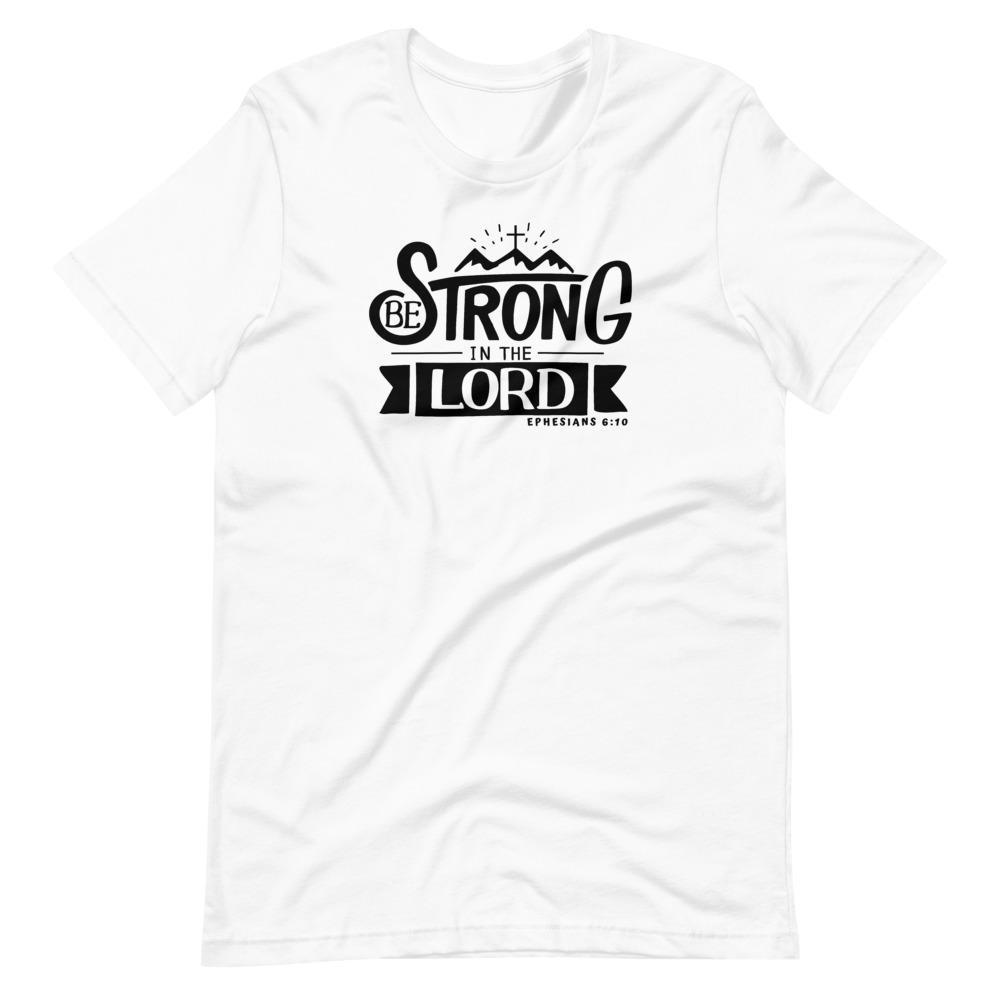 Be Strong In The Lord - Women’s T -  Black / XS, Black / S, Black / M, Black / L, Black / XL, Black / 2XL, Black / 3XL, Black / 4XL, Navy / XS, Navy / S -  Trini-T Ministries