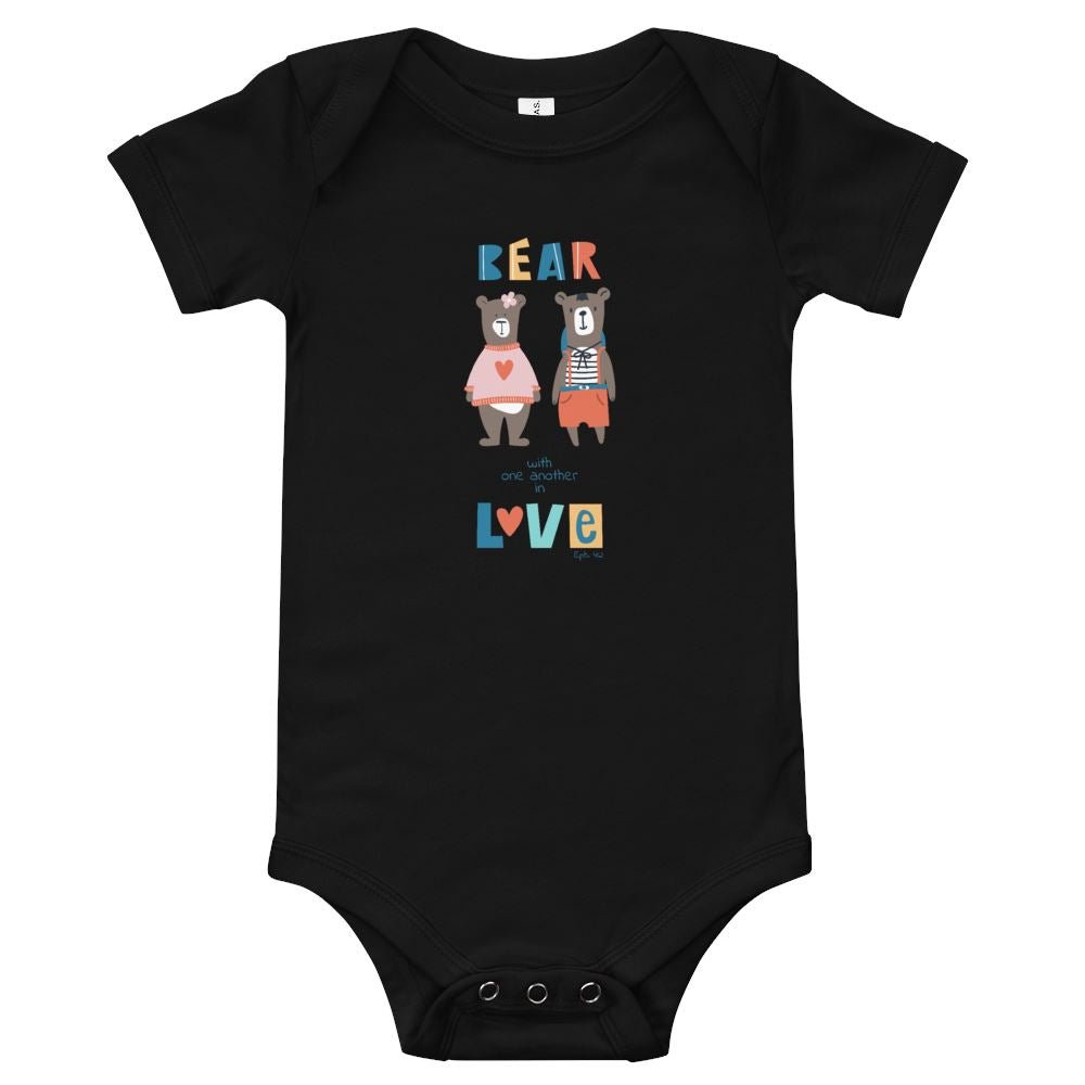 Bear Love - Baby’s Romper -  Black / 3-6m, Black / 6-12m, Black / 12-18m, Black / 18-24m, White / 3-6m, White / 6-12m, White / 12-18m, White / 18-24m, Pink / 3-6m, Pink / 6-12m -  Trini-T Ministries