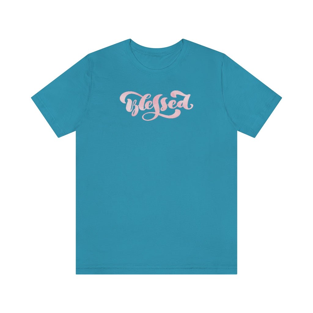 Blessed - Women's T -  Pink / S, Pink / M, Pink / L, Pink / XL, Pink / 2XL, Pink / 3XL, Aqua / S, Black / S, Navy / S, White / S -  Trini-T Ministries