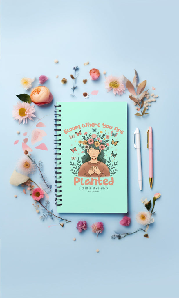 Bloom Where You Are Planted - Ruled Line Notebook -  One Size -  Trini-T Ministries