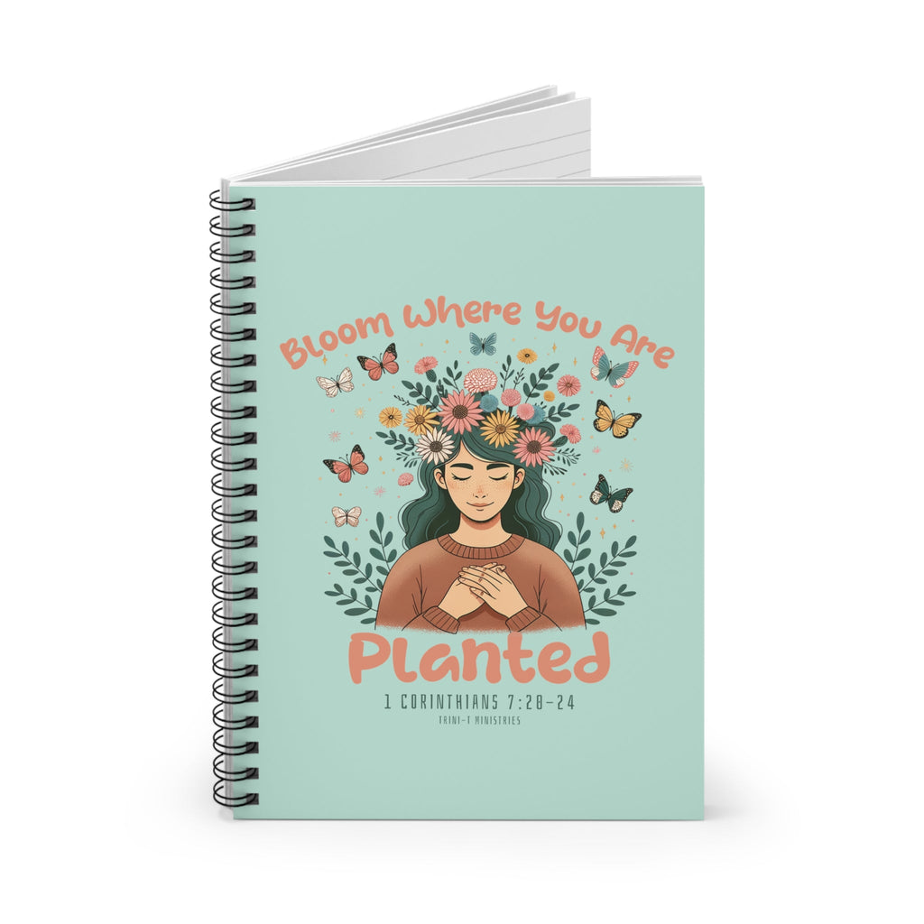 Bloom Where You Are Planted - Ruled Line Notebook -  One Size -  Trini-T Ministries