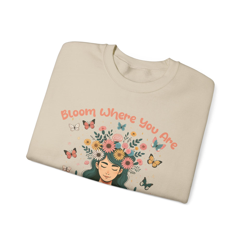 Bloom Where You Are Planted - Sweatshirt -  S / Navy, S / Red, S / Sand, S / Sport Grey, S / White, S / Black, S / Forest Green, M / Navy, M / Red, M / Sand -  Trini-T Ministries