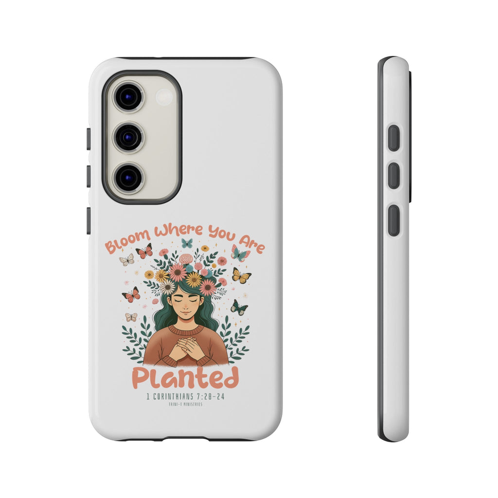 Bloom Where You Are Planted - Tough Cases -  iPhone 15 / Glossy, iPhone 15 / Matte, iPhone 15 Pro / Glossy, iPhone 15 Pro / Matte, iPhone 15 Plus / Glossy, iPhone 15 Plus / Matte, iPhone 15 Pro Max / Glossy, iPhone 15 Pro Max / Matte, iPhone 14 / Glossy, iPhone 14 / Matte -  Trini-T Ministries