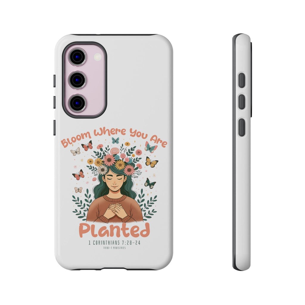 Bloom Where You Are Planted - Tough Cases -  iPhone 15 / Glossy, iPhone 15 / Matte, iPhone 15 Pro / Glossy, iPhone 15 Pro / Matte, iPhone 15 Plus / Glossy, iPhone 15 Plus / Matte, iPhone 15 Pro Max / Glossy, iPhone 15 Pro Max / Matte, iPhone 14 / Glossy, iPhone 14 / Matte -  Trini-T Ministries