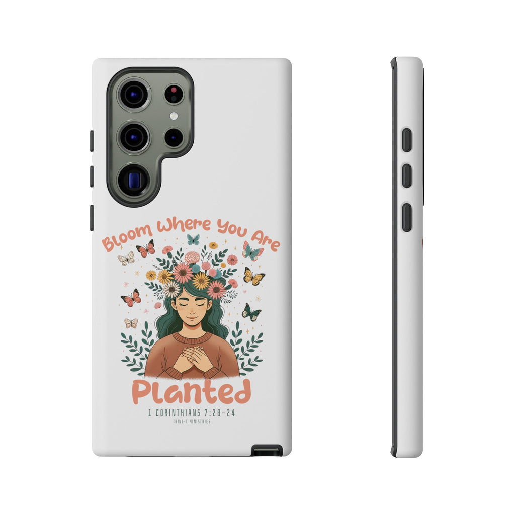 Bloom Where You Are Planted - Tough Cases -  iPhone 15 / Glossy, iPhone 15 / Matte, iPhone 15 Pro / Glossy, iPhone 15 Pro / Matte, iPhone 15 Plus / Glossy, iPhone 15 Plus / Matte, iPhone 15 Pro Max / Glossy, iPhone 15 Pro Max / Matte, iPhone 14 / Glossy, iPhone 14 / Matte -  Trini-T Ministries