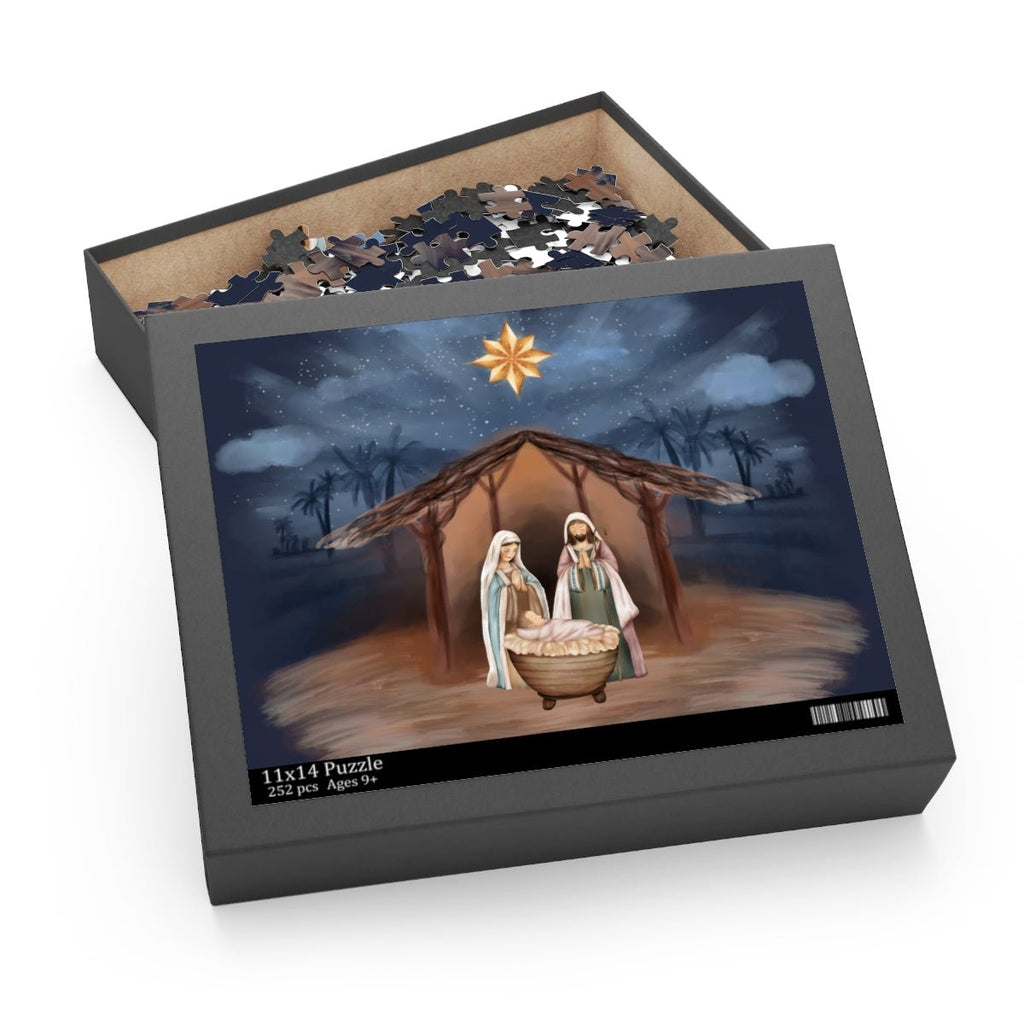 Nativity Scene Puzzle Set for Christmas - Perfect Christian Gift for Holiday Celebrations, Features Holy Family and Manger - 252 piece puzzle in a beautiful gift box, perfect for Christmas gift giving!