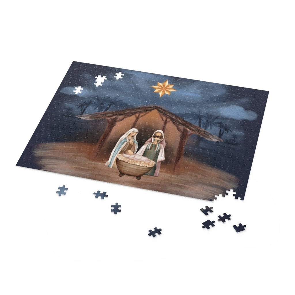 Christmas Nativity Scene Puzzle - Faith-Based Jigsaw, Perfect Holiday Gift for Christian Families, 500 Pieces