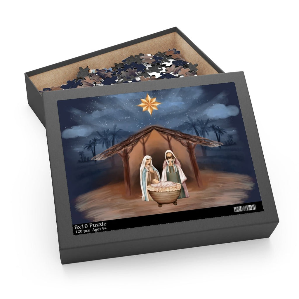 Religious Nativity Puzzle - Celebrate the Birth of Jesus with This Faith-Based Christmas Activity, 120-Piece Jigsaw puzzle in a beautiful giftable box.