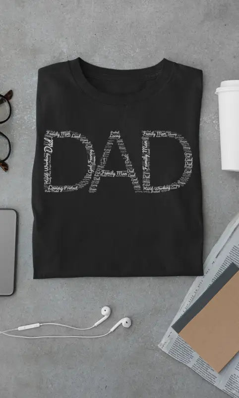 Dad Word Art - T -  Navy / S, Red / S, Royal / S, White / S, Black / S, Military Green / S, Navy / M, Red / M, Royal / M, White / M -  Trini-T Ministries