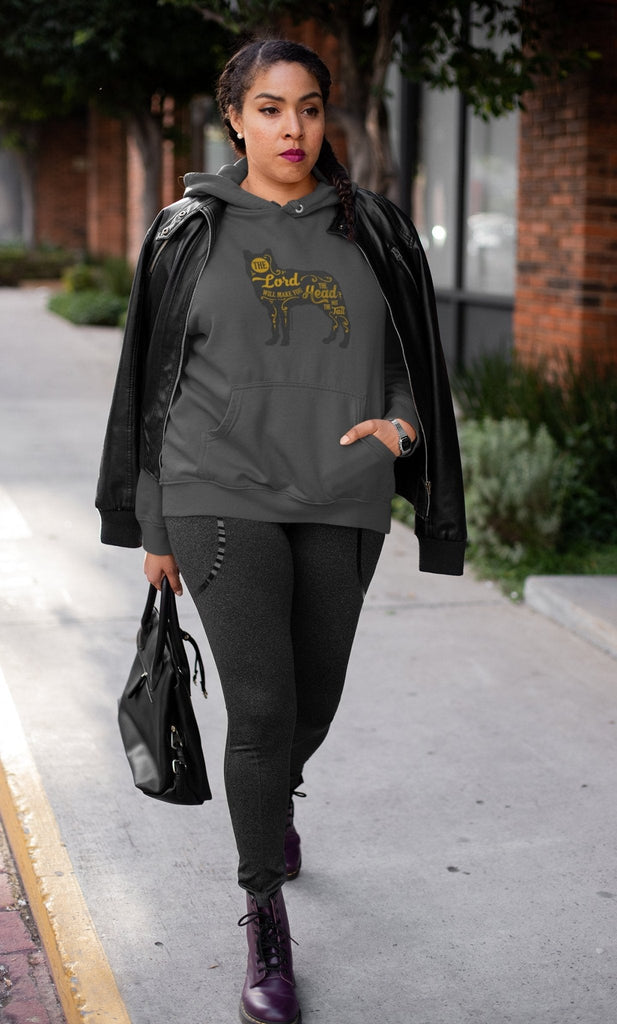 Deuteronomy 28:13 - Women’s Hoodie -  Black / S, Black / M, Black / L, Black / XL, Black / 2XL, Black / 3XL, Black / 4XL, Black / 5XL, Navy / S, Navy / M -  Trini-T Ministries