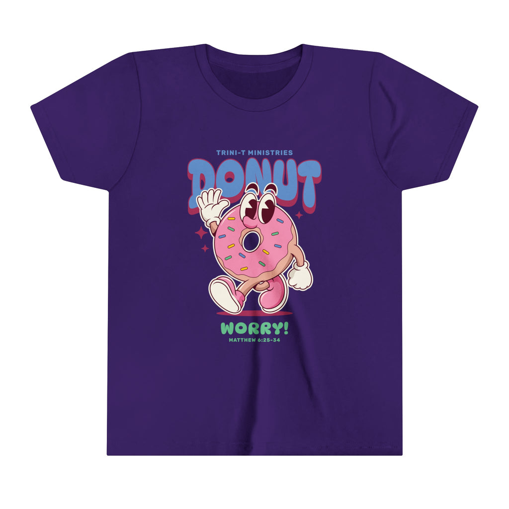 Donut Worry - Kid's T -  Black / S, White / S, Pink / S, Navy / S, Team Purple / S, Natural / S, Asphalt / S, Black / M, White / M, Pink / M -  Trini-T Ministries