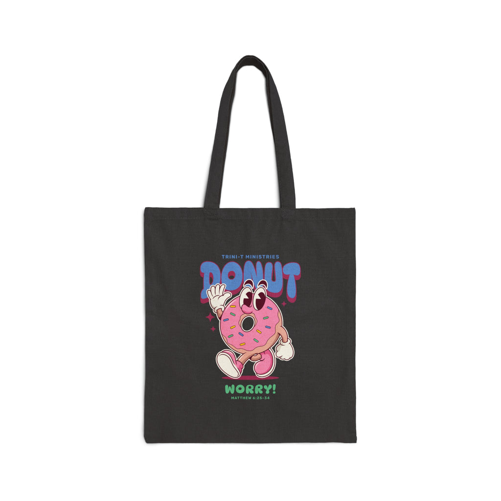 Donut Worry - Tote Bag -  Natural / 15" x 16", Black / 15" x 16" -  Trini-T Ministries