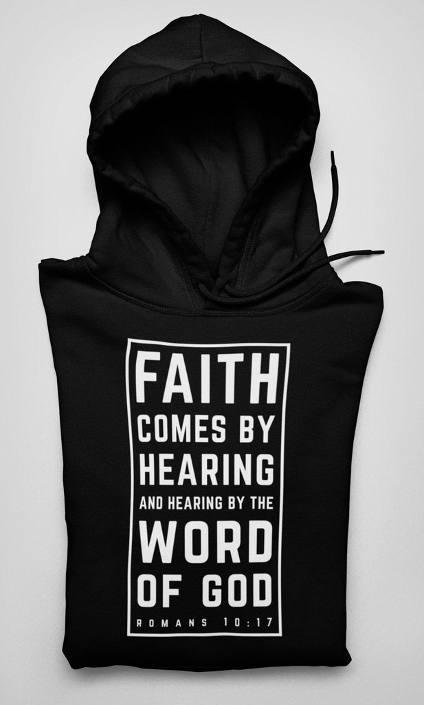 Faith Comes By Hearing - Hoodie -  Black / S, Black / M, Black / L, Black / XL, Black / 2XL, Black / 3XL, Black / 4XL, Black / 5XL, Navy / S, Navy / M -  Trini-T Ministries