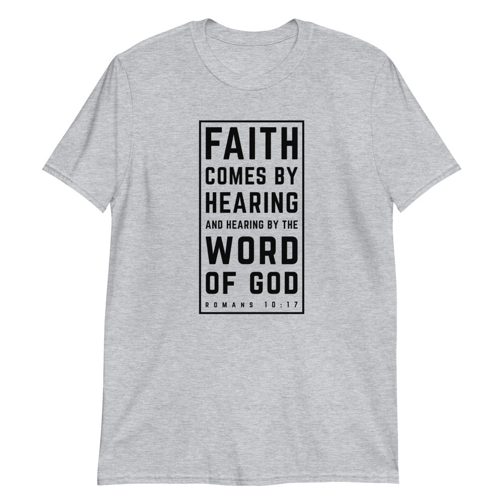 Faith Comes By Hearing - Men's T -  Black / S, Black / M, Black / L, Black / XL, Black / 2XL, Black / 3XL, Navy / S, Navy / M, Navy / L, Navy / XL -  Trini-T Ministries