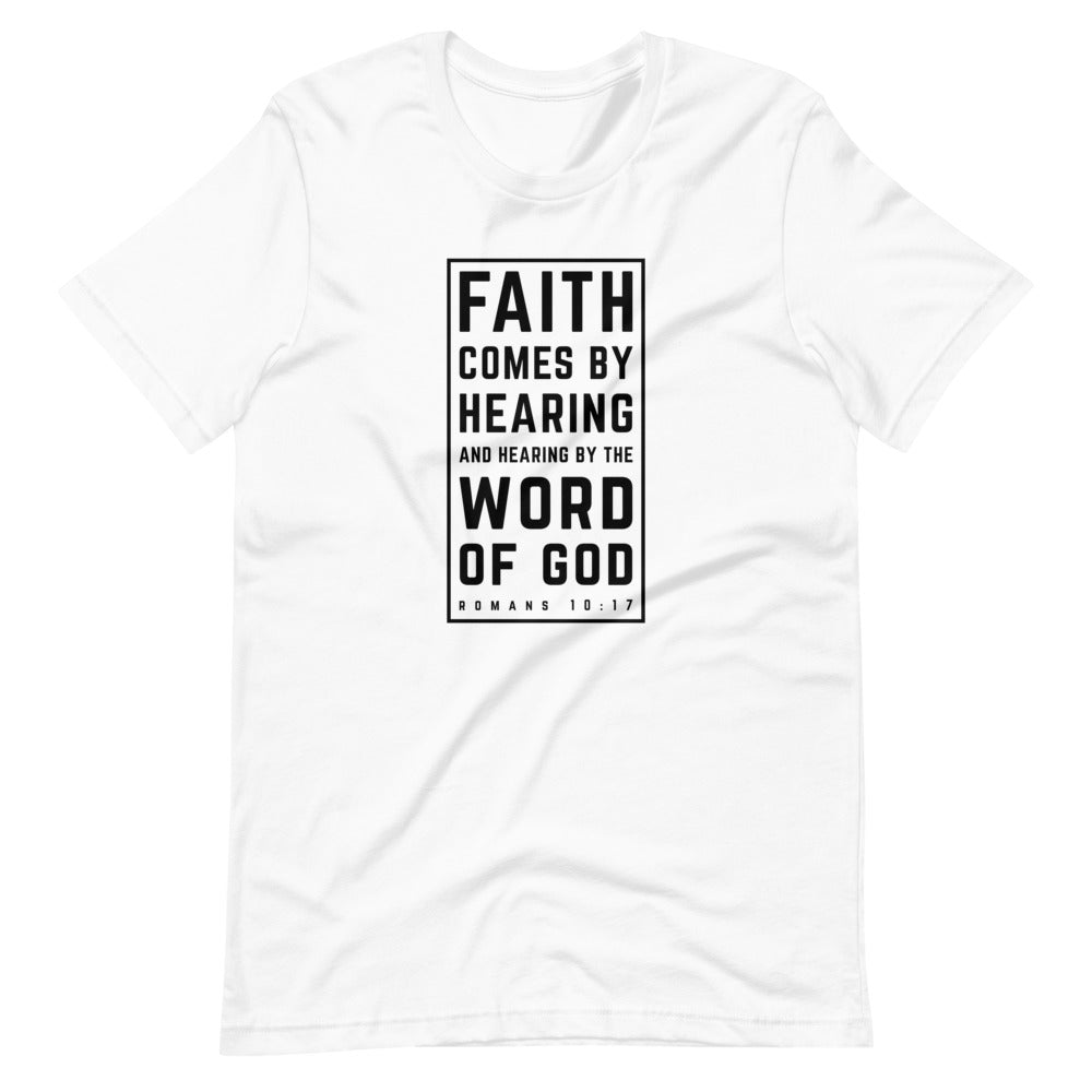 Faith Comes By Hearing - Women's T -  Black / S, Black / M, Black / L, Black / XL, Black / 2XL, Black / 3XL, Navy / S, Navy / M, Navy / L, Navy / XL -  Trini-T Ministries