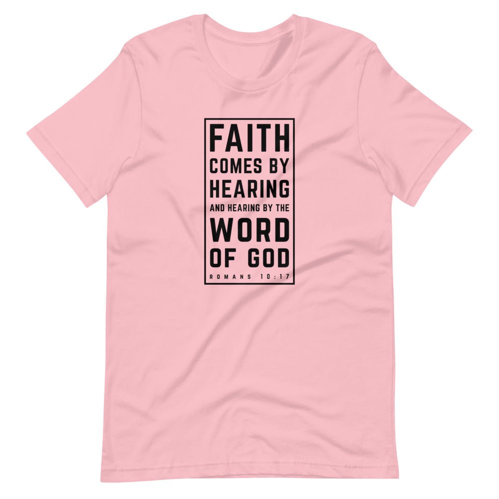 Faith Comes By Hearing - Women's T -  Black / S, Black / M, Black / L, Black / XL, Black / 2XL, Black / 3XL, Navy / S, Navy / M, Navy / L, Navy / XL -  Trini-T Ministries