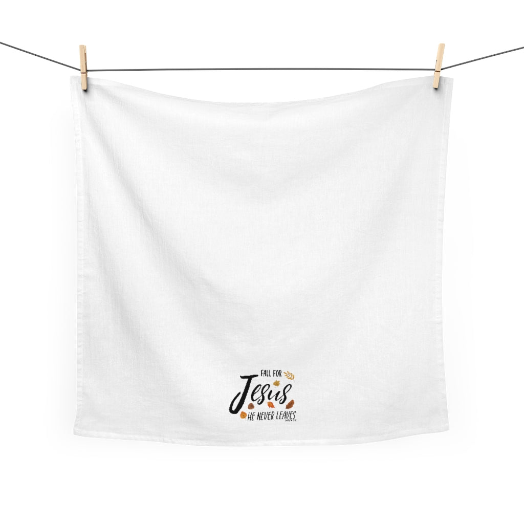 Fall For Jesus - Tea Towel -  White / 28" × 28" -  Trini-T Ministries