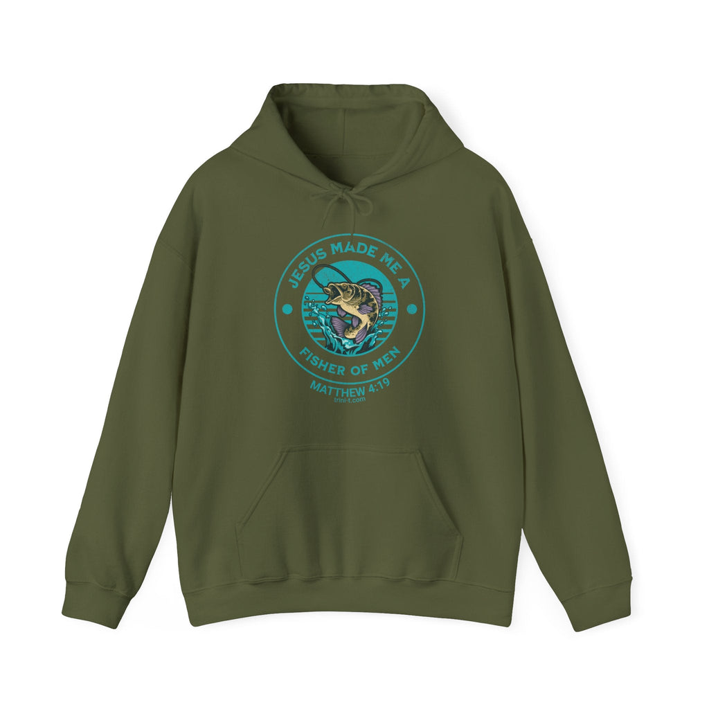 Fisher of Men - Matthew 4:19 Hoodie - Trini-T Ministries - Olive Green