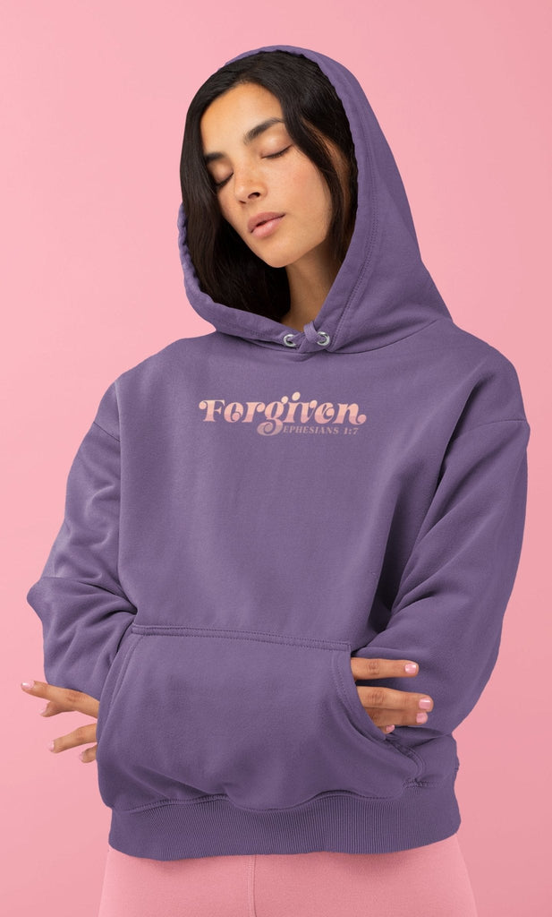 Forgiven - Hoodie -  Purple / S, Purple / M, Purple / L, Purple / XL, Purple / 2XL, Purple / 3XL, Purple / 4XL, Purple / 5XL, Dark Chocolate / S, Dark Chocolate / M -  Trini-T Ministries