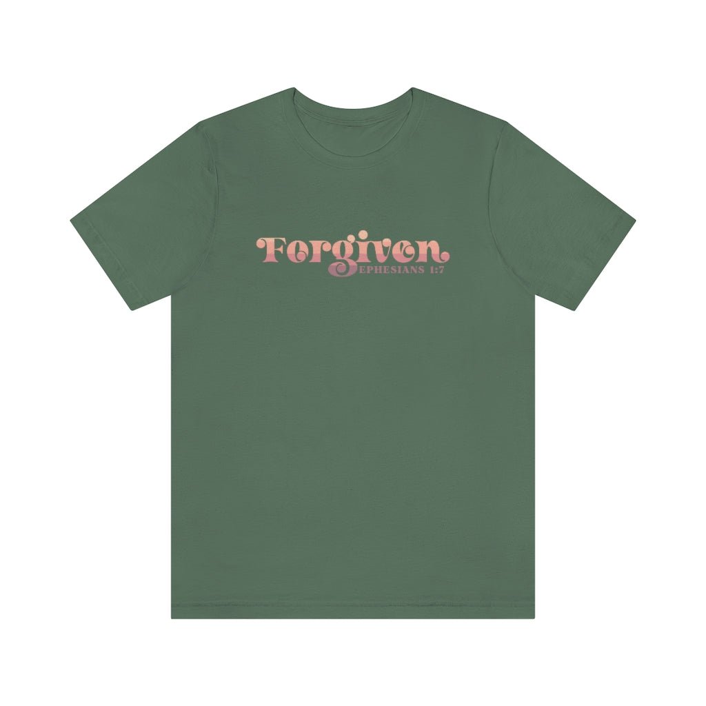 Forgiven - Women's T -  Navy / L, Asphalt / S, Black / S, Dark Grey Heather / S, Maroon / S, Navy / S, Red / S, Team Purple / S, True Royal / S, White / S -  Trini-T Ministries