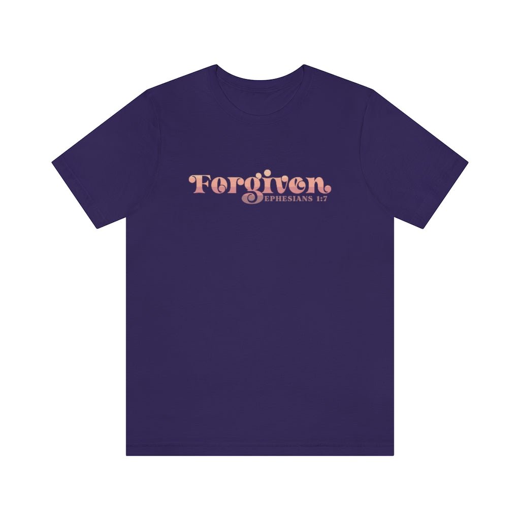 Forgiven - Women's T -  Navy / L, Asphalt / S, Black / S, Dark Grey Heather / S, Maroon / S, Navy / S, Red / S, Team Purple / S, True Royal / S, White / S -  Trini-T Ministries