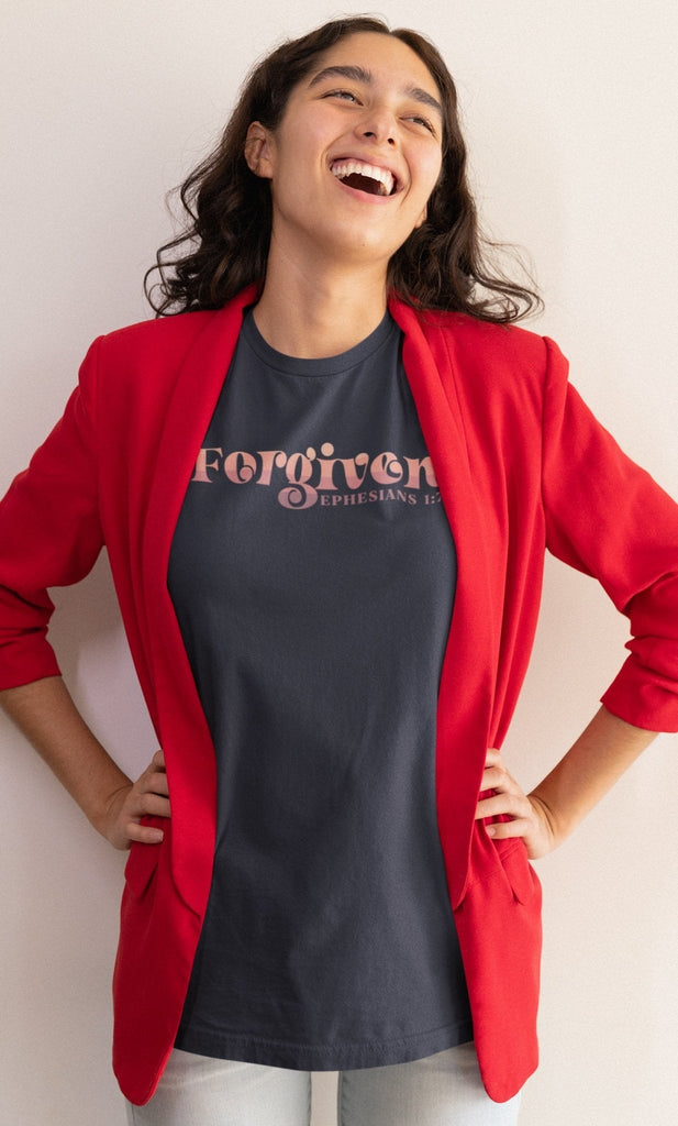 Forgiven - Women's T -  Navy / L, Asphalt / S, Black / S, Dark Grey Heather / S, Maroon / S, Navy / S, Red / S, Team Purple / S, True Royal / S, White / S -  Trini-T Ministries