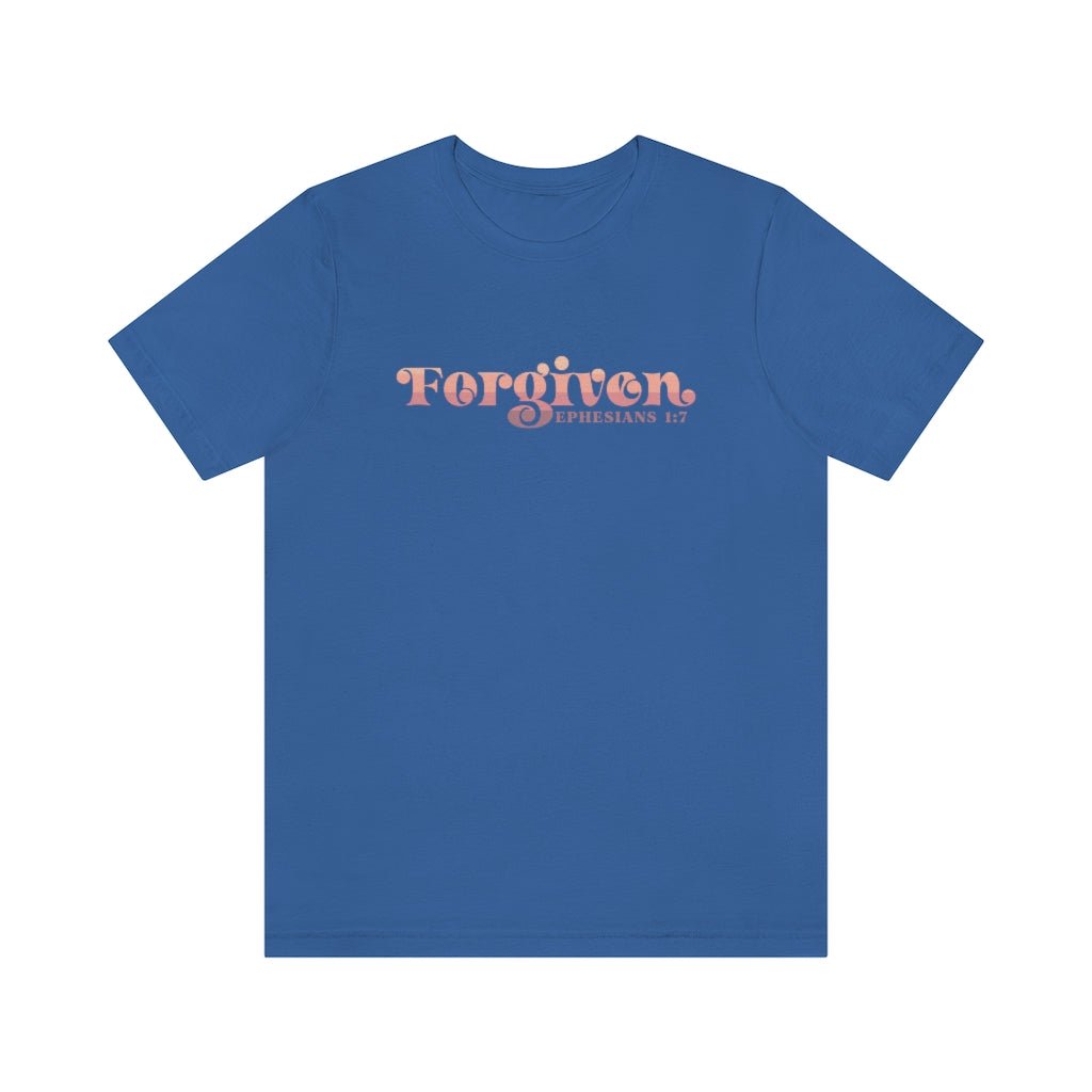 Forgiven - Women's T -  Navy / L, Asphalt / S, Black / S, Dark Grey Heather / S, Maroon / S, Navy / S, Red / S, Team Purple / S, True Royal / S, White / S -  Trini-T Ministries