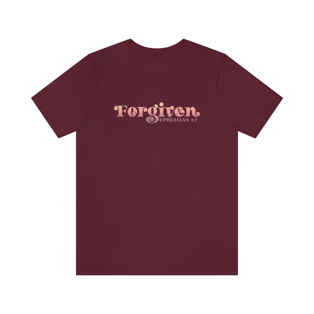 Forgiven - Women's T -  Navy / L, Asphalt / S, Black / S, Dark Grey Heather / S, Maroon / S, Navy / S, Red / S, Team Purple / S, True Royal / S, White / S -  Trini-T Ministries